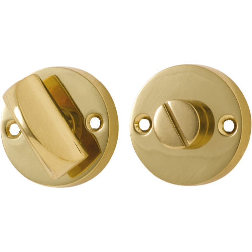 Privacy Turn Round Polished Brass D35mm in Polished Brass