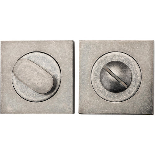 Privacy Turn Oval Concealed Fix Square Distressed Nickel D52xP23mm in Distressed Nickel