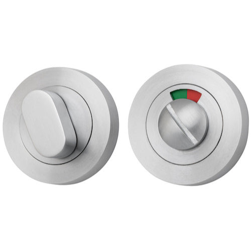 Privacy Turn Oval with Indicator Concealed Fix Round Brushed Chrome D52xP23mm in Brushed Chrome
