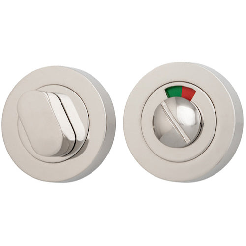 Privacy Turn Oval with Indicator Concealed Fix Round Polished Nickel D52xP23mm in Polished Nickel