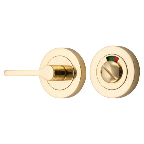 Privacy Turn Accessibility With Indicator Round Polished Brass D52xP31mm in Polished Brass