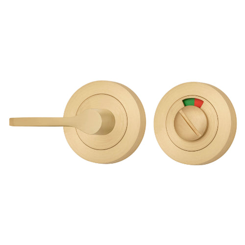 Privacy Turn Accessibility With Indicator Round Brushed Brass D52xP31mm in Brushed Brass