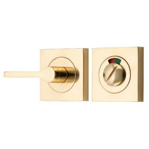Privacy Turn Accessibility With Indicator Square Polished Brass H52xW52xP31mm in Polished Brass