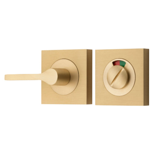 Privacy Turn Accessibility With Indicator Square Brushed Brass H52xW52xP31mm in Brushed Brass