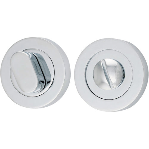 Privacy Turn Oval Concealed Fix Round Polished Chrome D52xP23mm in Polished Chrome