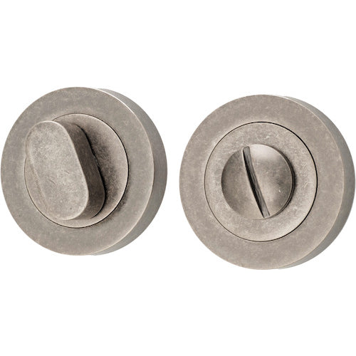 Privacy Turn Oval Concealed Fix Round Distressed Nickel D52xP23mm in Distressed Nickel
