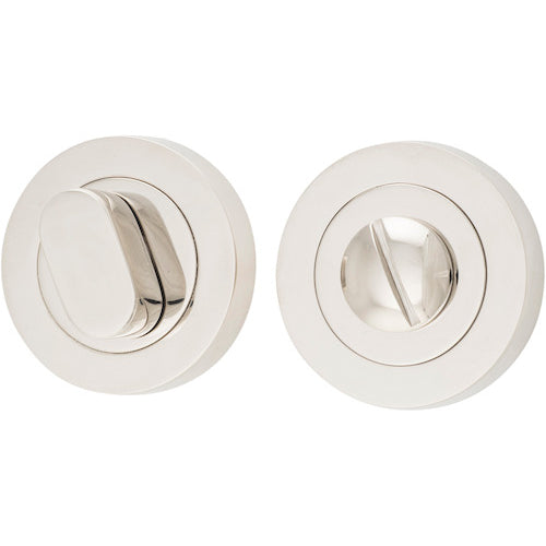 Privacy Turn Oval Concealed Fix Round Polished Nickel D52xP23mm in Polished Nickel