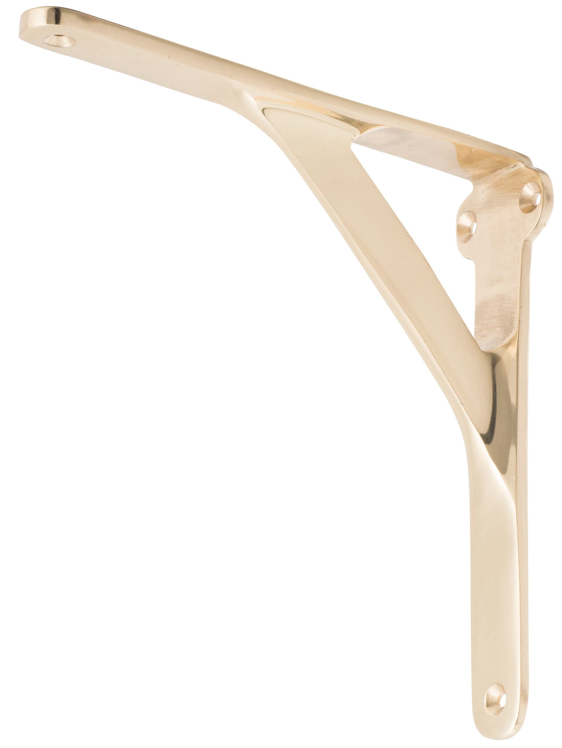 Shelf Bracket Medium Polished Brass H150xP150mm in Polished Brass