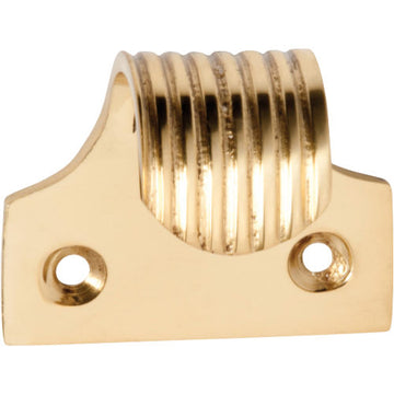 Sash Lift Reeded Polished Brass H40xW44xP28mm in Polished Brass