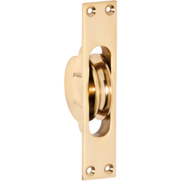 Sash Pulley Polished Brass H125xW25mm in Polished Brass