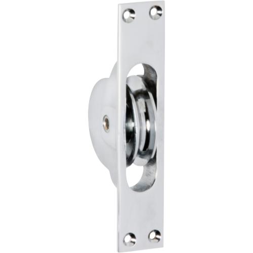 Sash Pulley Chrome Plated H125xW25mm in Chrome Plated