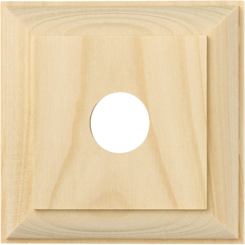 Switch Socket Block Traditional Single Pine H90xW90mm in Pine