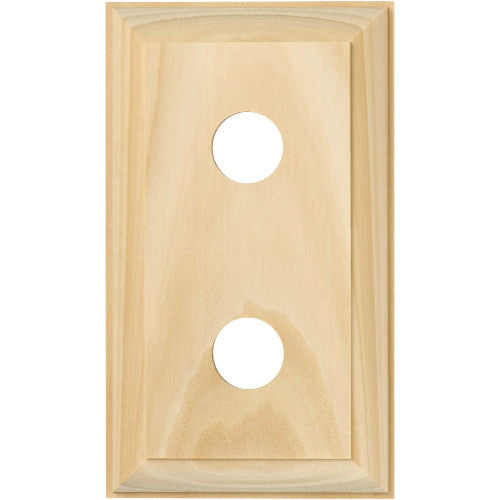 Switch Socket Block Traditional Double Pine H90xL155mm in Pine