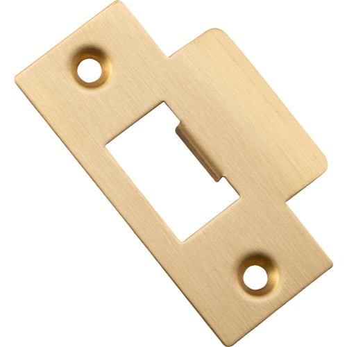 Tube Latch Striker Universal 'T' To Suit Metal Door Frame Brushed Brass W42xH70mm in Brushed Brass