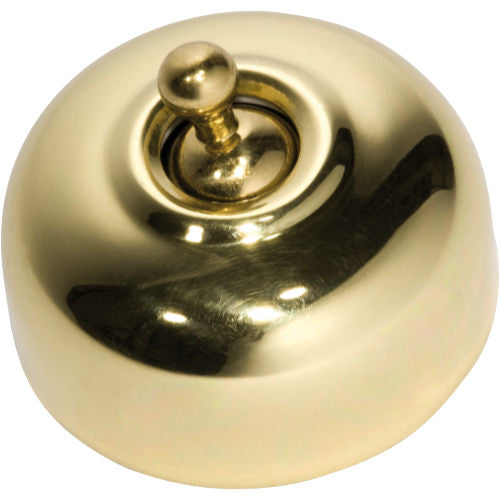 Switch Traditional Polished Brass D50xP40mm in Polished Brass