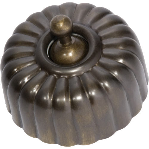 Switch Fluted Antique Brass D55xP40mm in Antique Brass