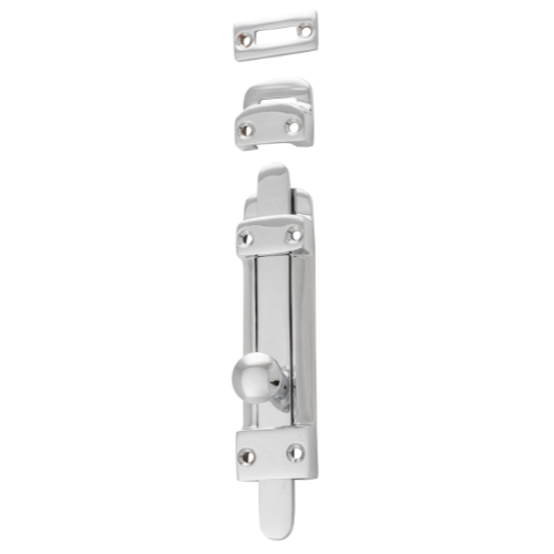 Tower Bolt Chrome Plated H118xW32mm in Chrome Plated