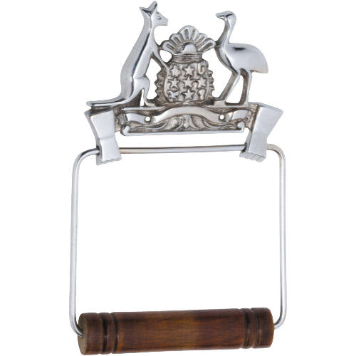 Toilet Roll Holder Coat Of Arms Chrome Plated H190xW120mm in Chrome Plated
