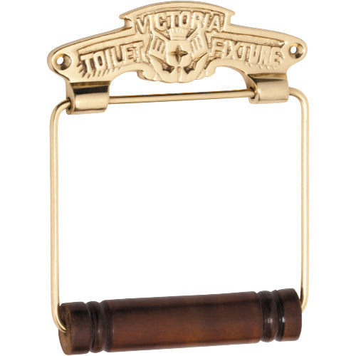 Toilet Roll Holder Victoria Polished Brass H150xW120mm in Polished Brass